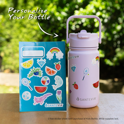 Personnalisez votre bouteille Santevia Kids avec un autocollant gratuit 