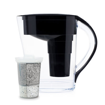 The Santevia MINA Alkaline Pitcher black with fluoride filter#colour_black