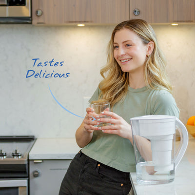 The MINA Alkaline Pitcher makes tap water taste delicious#colour_white